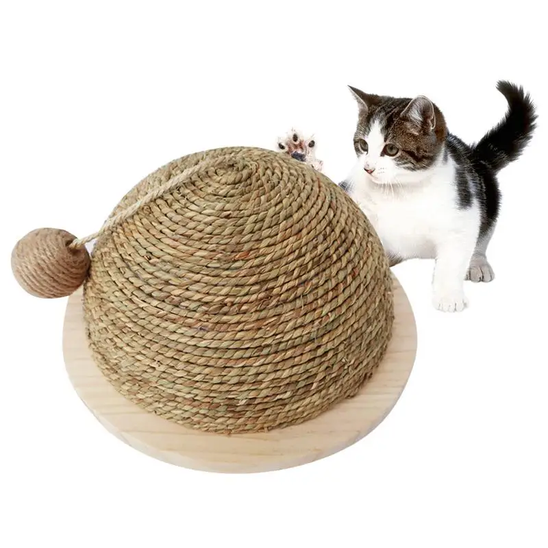 Игрушка для кошек деревянная Нижняя пластина солома полукруглый шлифовальный коготь мяч кошки игрушки скалолазание рама кошка царапина доска