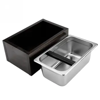 

Stainless Steel Coffee Knock Box with handle Coffee grounds Container Waste Bin