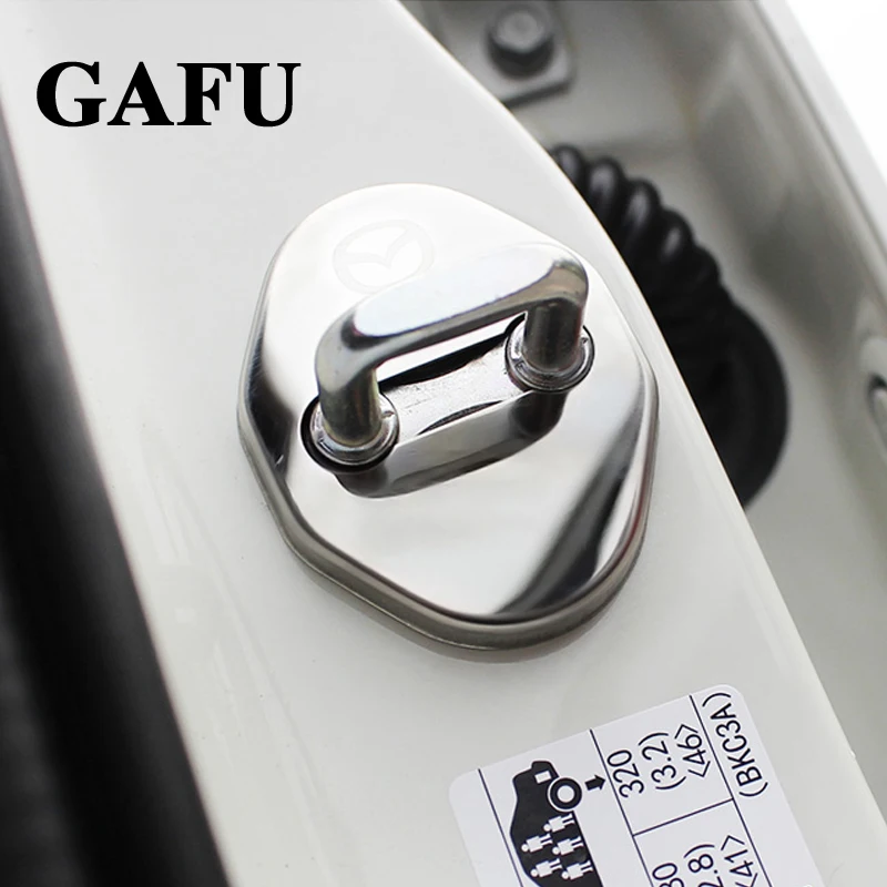 

3D Stainless Steel Door Lock Buckle Protection Protective Cover trim water proof protector For Mazda CX-3 CX3 car Accessories