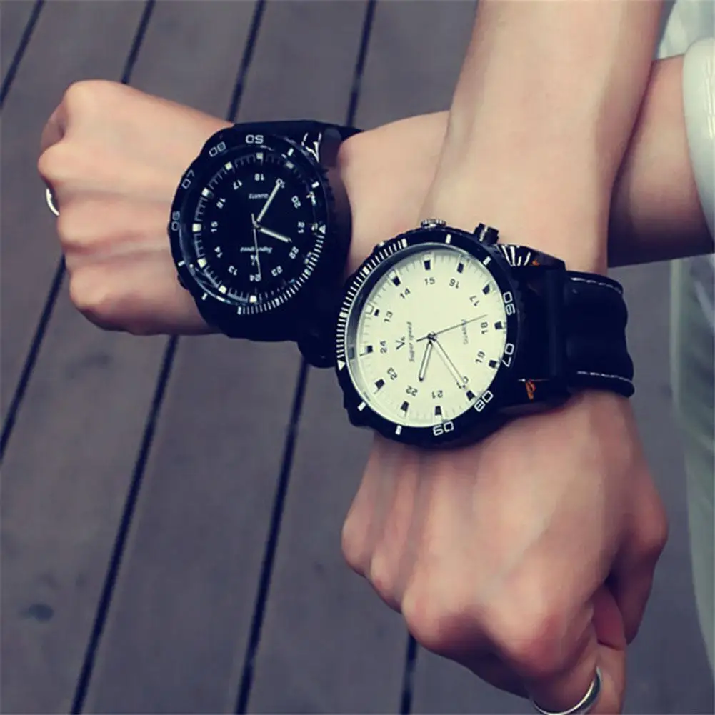 LinTimes унисекс Женские Мужские наручные часы спортивные часы уличные модные кварцевые часы большой круглый циферблат наручные часы