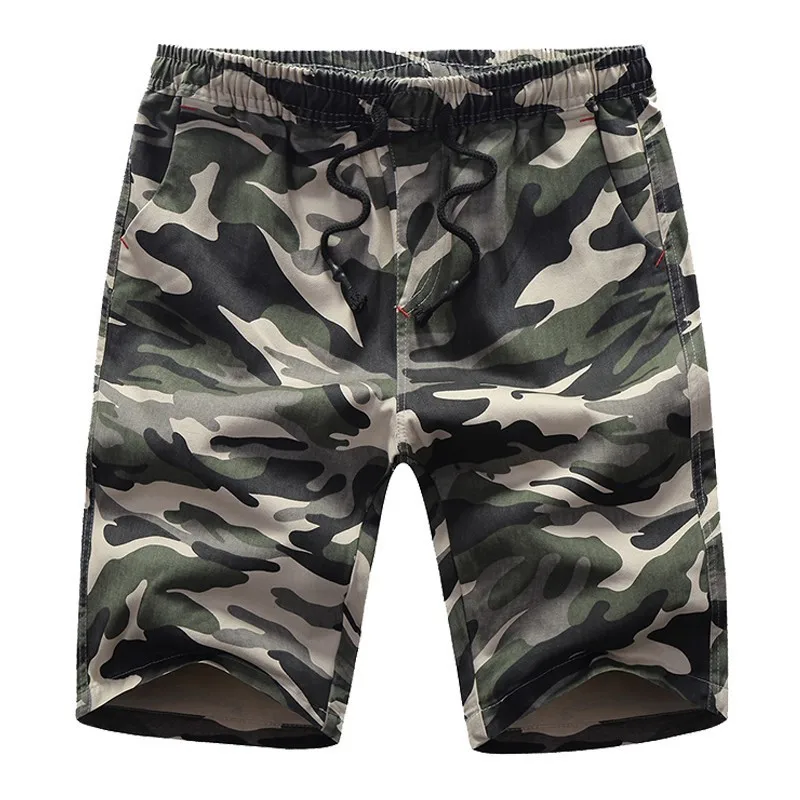 

Men's Summer New Premium Cotton Relaxed Fit Military Print Cargo Short Men Casual Print Belted Beach Board Camouflage Shorts Men