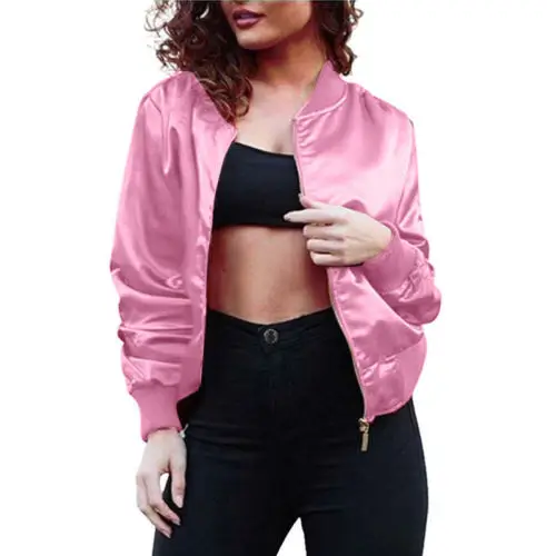 

Women Autumn Coat Fashion Solid Zipper Up Pockets Jacket Casual Outwear