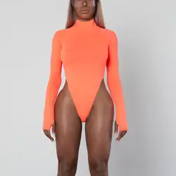 3 цвета пикантные с длинным рукавом черный для женщин оранжевый обезьяна 2019 Bodycon Лето обезьяны кусок дизайн
