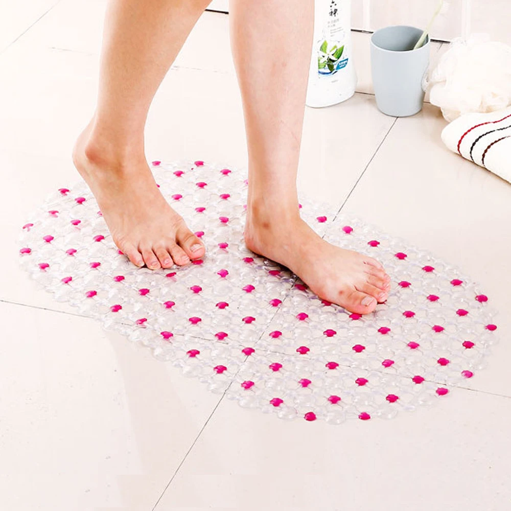 

62*35 cm Non-slip Bathroom Mat Safety Shower Bath Mat Plastic Colorful Point Bead Massage Pad Bathroom Carpet Bath Mat