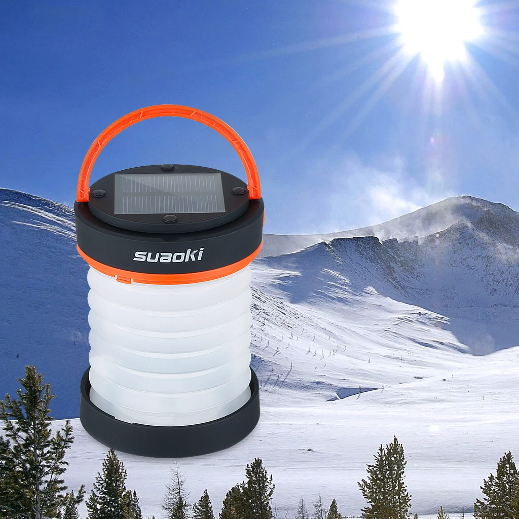 Suaoki Солнечный походный складной фонарь USB и Перезаряжаемый светильник на солнечной батарее вспышка светильник фонарь светильник водостойкий фонарь