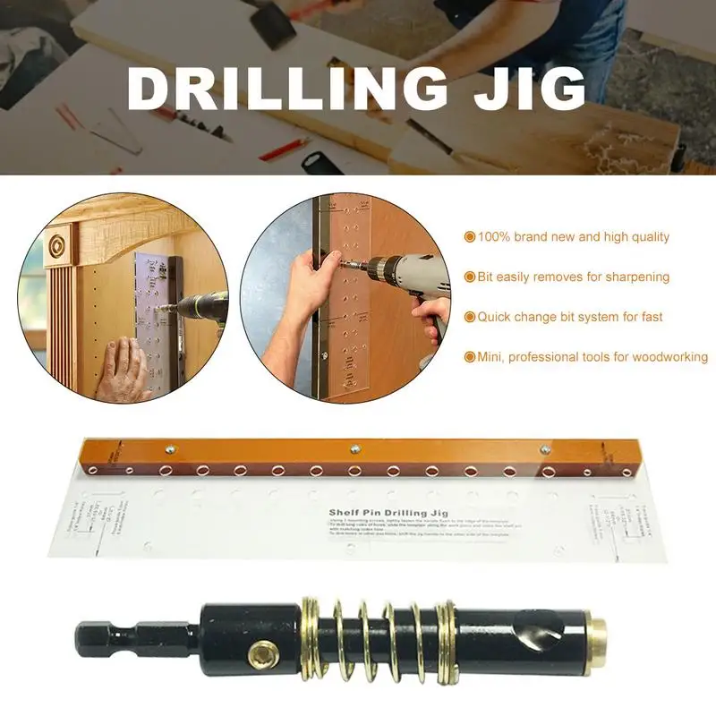 

Woodworking Projects Drilling Jig Hinge Mounting Shelf Pin Home Bit Tool Self-Centering Multifunctional Furniture Cabinet Door