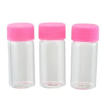 Маленькие Мини-стеклянные банки с розовыми пластиковыми верхними бутылками, пробирки для хранения специй, для сообщений, свадьбы, желаний, ювелирных изделий, вечерние сувениры, 5 шт.(2