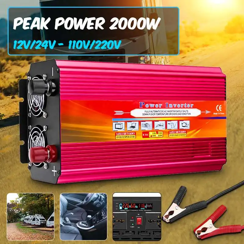 

Inverter DC 12V/24V to AC 110V/220V Autoleader LCD Power 6000W Modified Sine Wave Converter for car and truck