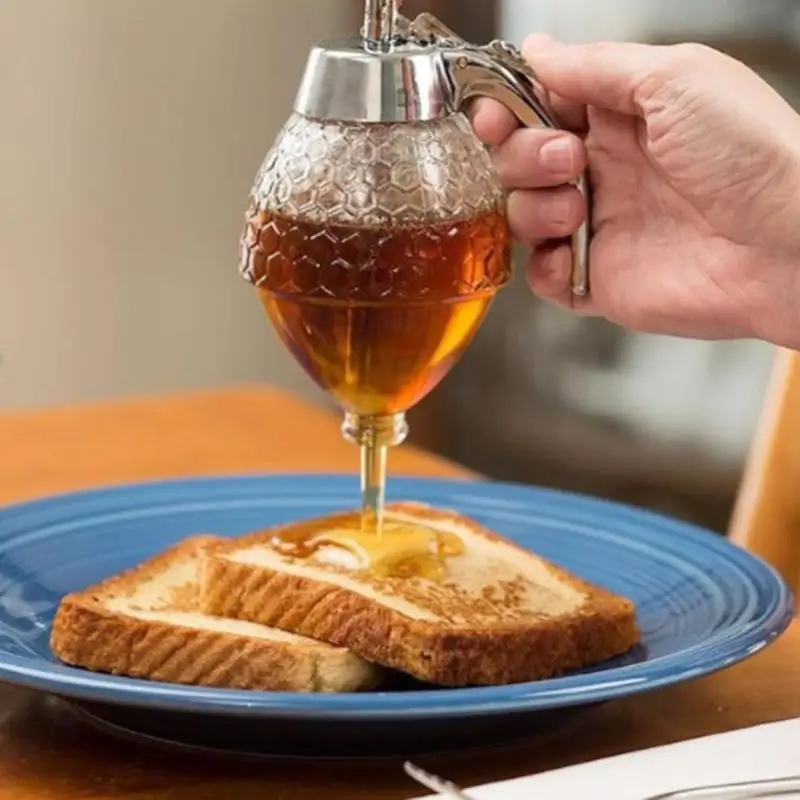 

200ML Acrylic Clear Juice Honey Dispenser Container Kettle Storage Syrup Spice Bee Bottle Honey Jars Kitchen Tools Storage Pot