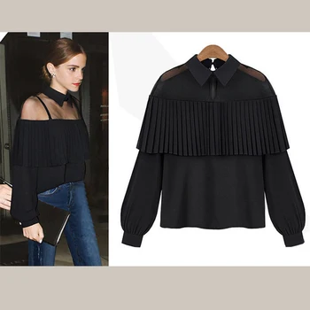 

Fashion Womens Summer Long Sleeve Lace Casual Blouse Loose Cotton Tops