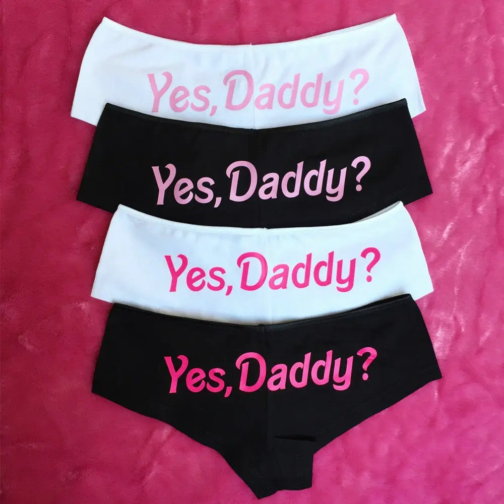 

Women Funny Lingerie G-string Briefs Underwear Panties T string Thongs Knickers Yes Daddy Letter Printed Underwear Ladies briefs