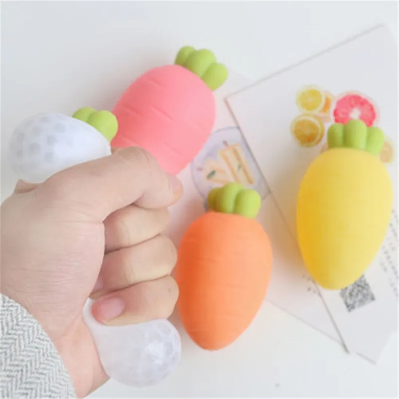 Милые детские игрушки для Снятия Стресса Squeeze Toys Squishy Mesh Crystal Carrot Squeeze резиновые антистрессовые игрушки Подарок Новое поступление Лидер