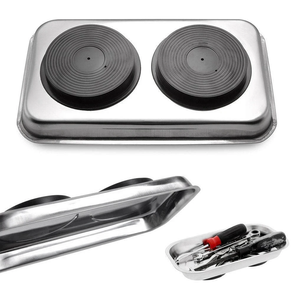 

Magnetic Part Tray for Screws, Sockets, Pins, And Tools Stay Vertical Horizontal And Upside Down Stainless Magnetic Materials