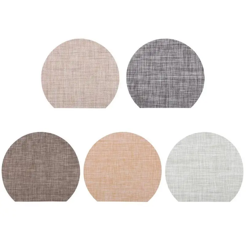 

Semicircle PVC Tablecloth Heat Insulation Placemat Western Steak Plate Mats