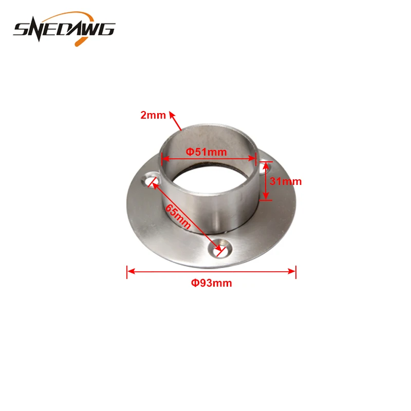 2шт 38 мм/51 мм фланцевый Кронштейн вешалка для одежды вешалка для сиденья труба кронштейн из нержавеющей стали гардеробная планка фланец кронштейн трубы