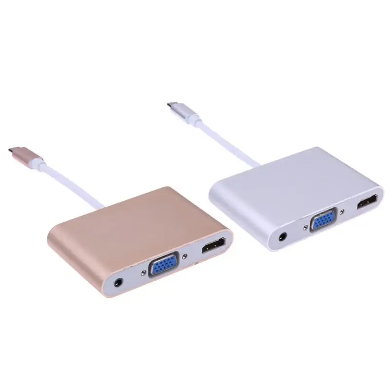 3 в 1 USB type C к HDMI + VGA 5 мм аудио Женский адаптер для Macbook 12 I |