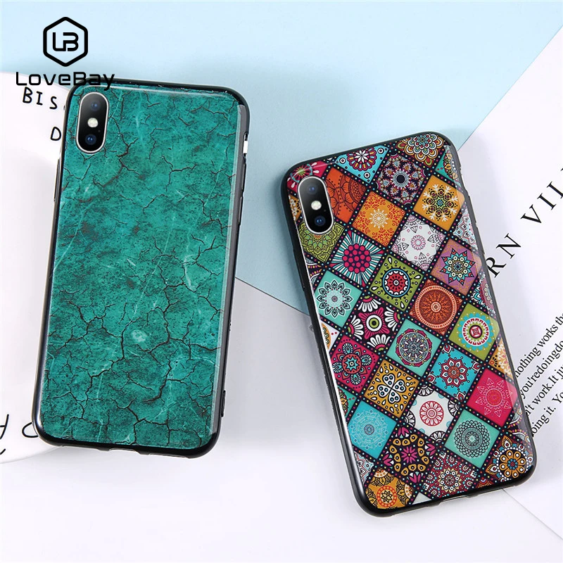 Lovebay Luxury Phone Case Epoxy Shell Marble Soil Crack 3D Pattern Girl Women Back Cover For iPhone 6 6S 7 8 Plus X XS XR Max |