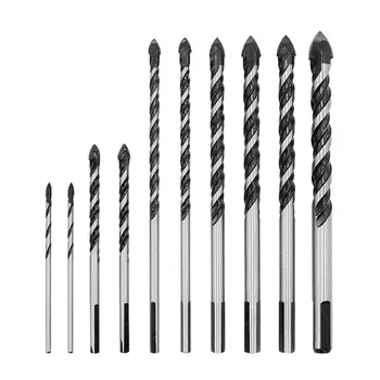 

10Pcs/Lot Multi-functional Tile Drill Bit Set Chrome Plated with Industrial Strength Carbide Tips Tools Kits