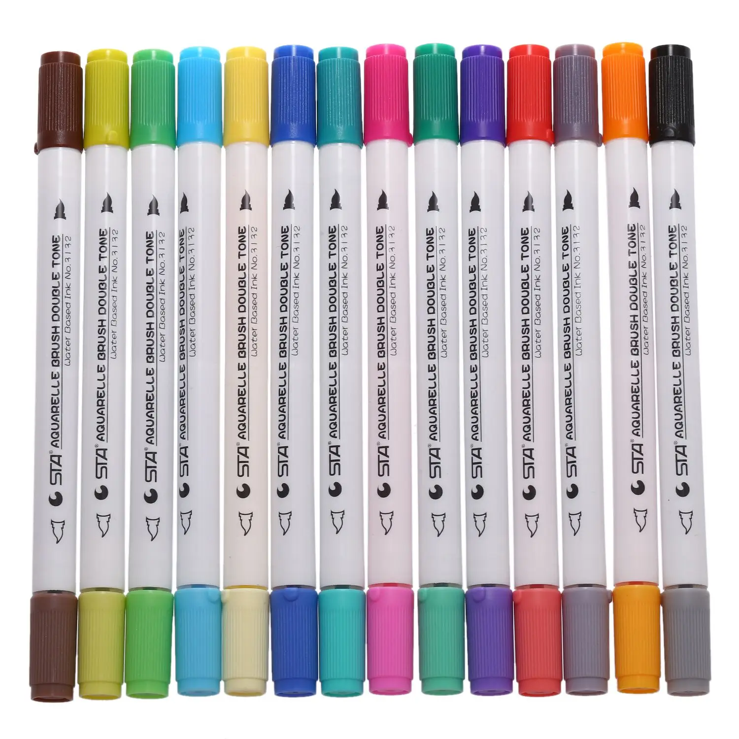 3132 акварельные моющиеся двойные маркеры щеток 14 шт художественные изделия красочные мягкие ручки для каллиграфии акварельные маркеры