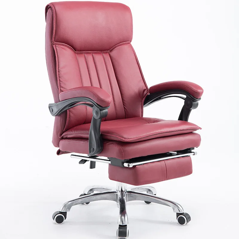 

High Quality PU Ergonomic Executive Office Chair Fashion Household Computer Chair With Footrest Lying Swivel Boss Chair