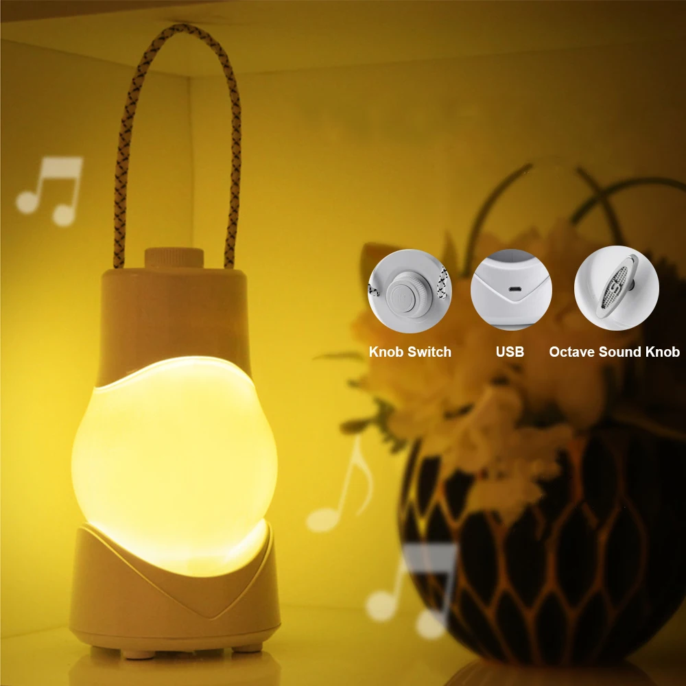 

Rechargeable Dimmable Timing LED Lantern Night Light Knob Switch Multifunction Toilet Portable Lighting 1600mAh Bedside Lamp