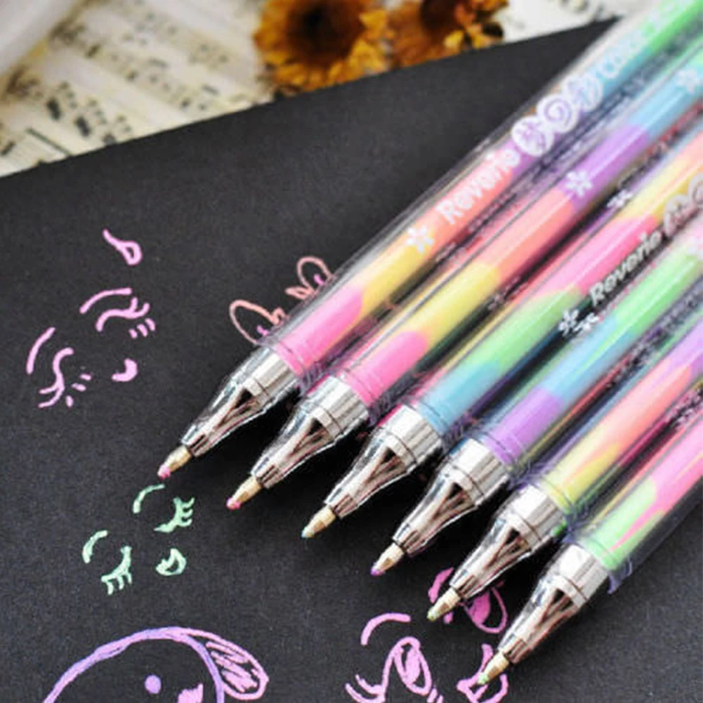 

Highlighters Stationery Writing 6 Colors Office Pen School Gel