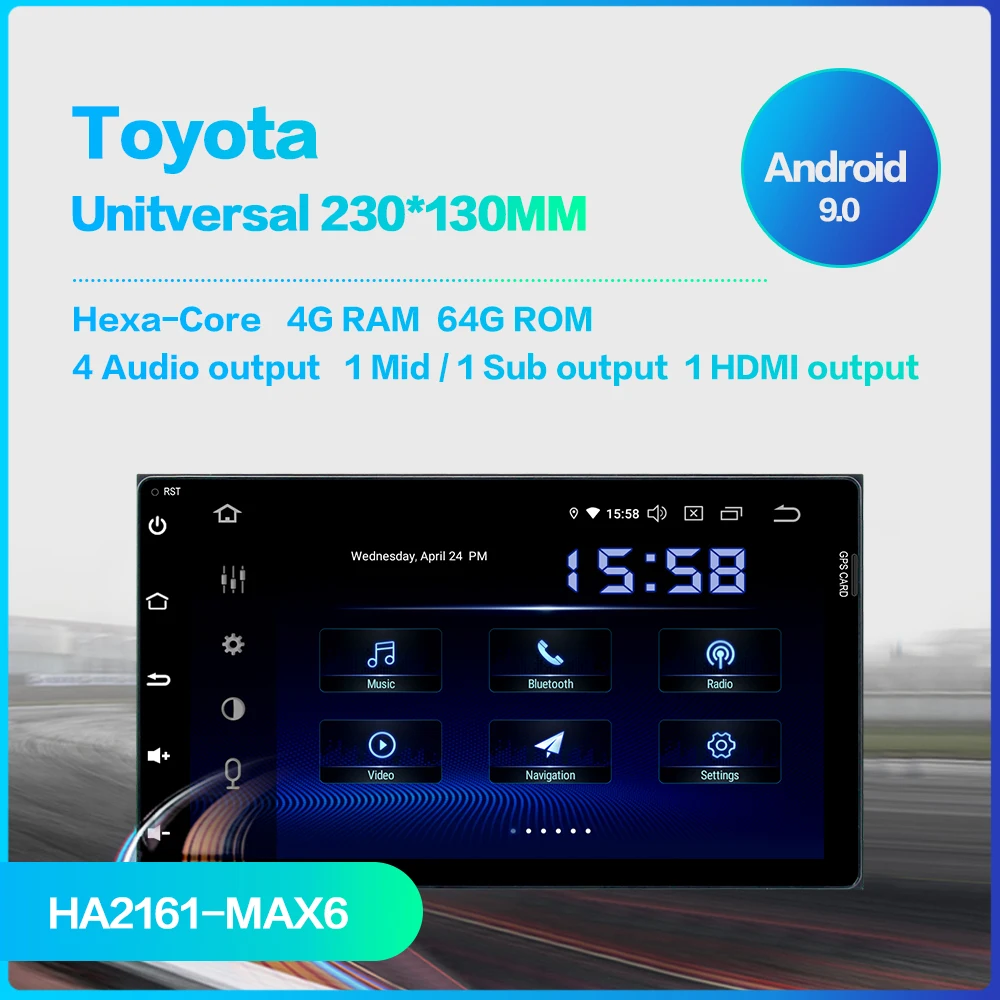  Dasaita 2 Din Autoradio Car Android 9.0 for Toyota Corolla Auris Fortuner 2017 Car Stereo Multimedi