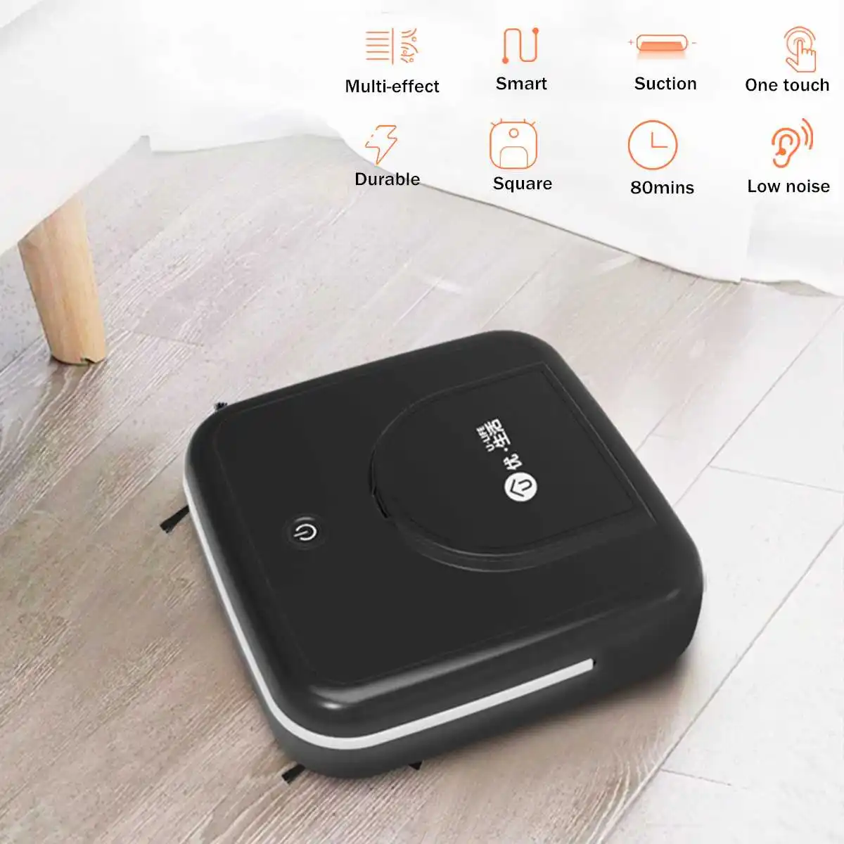 

Smart Automatic Vacuum Cleaner Rechargeable Strong Suction Vacuum Dry Wet Cleaner Sweeping Robot Cleaning Appliances Black
