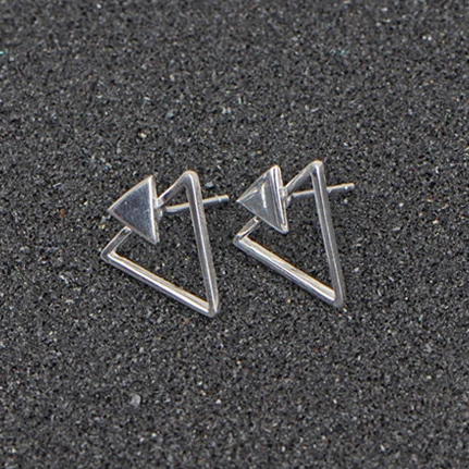 

RETTI Geometric Triangle Stud Earrings For Women Fashion Girl Gift 925 Sterling Silver Jewelry allergy