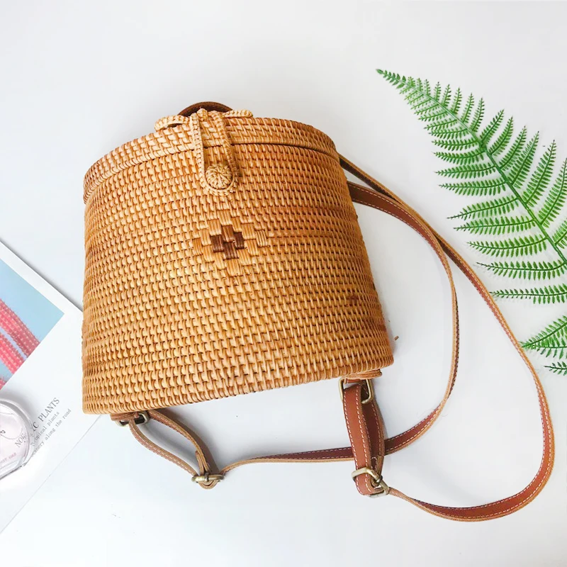 LUKATU 2019 Straw Bag Rattan Clutch Backpack Summer Beach Bag For Women Travel Cute Storage ...