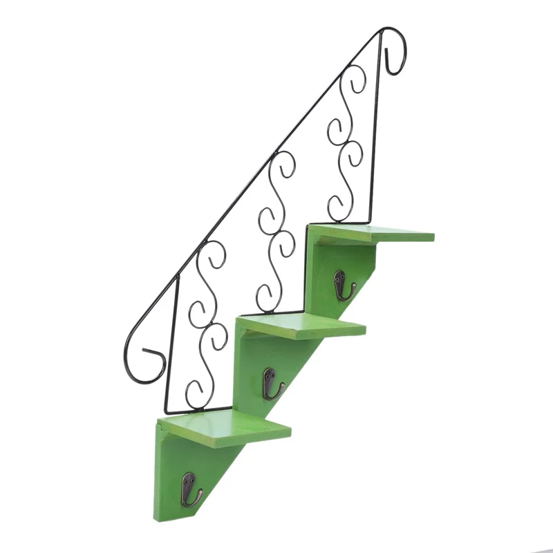 Vintage stair rack Old Staircase Racks Trapezoidal Hook Wall Decoration Flower Living Room Kitchen Storage Shelf Non-folding Vintage stair rack Old Staircase Racks Trapezoidal Hook Wall Decoration Flower Living Room Kitchen Storage Shelf Non-folding