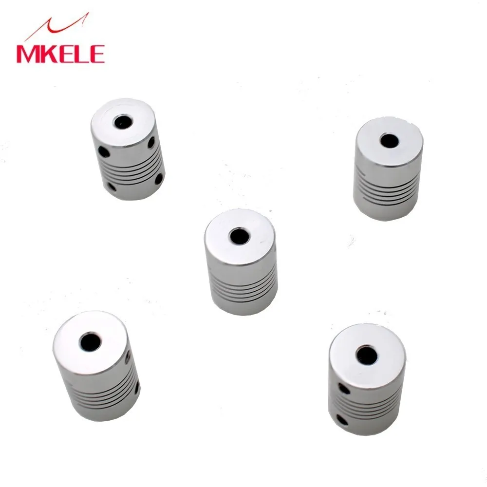 

5PCS Aluminium Stepper Motor Flexible Shaft trimmer Coupling Coupler Encoders Engraving ID3 4 5 6 6.35 7 8 9 10mm D19*L25