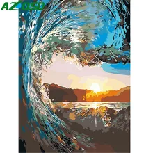 AZQSD Безрамная DIY картина маслом рассвет Пейзажи Картины по номерам на холсте настенные картины настенные художественные украшения дома SZYH6320