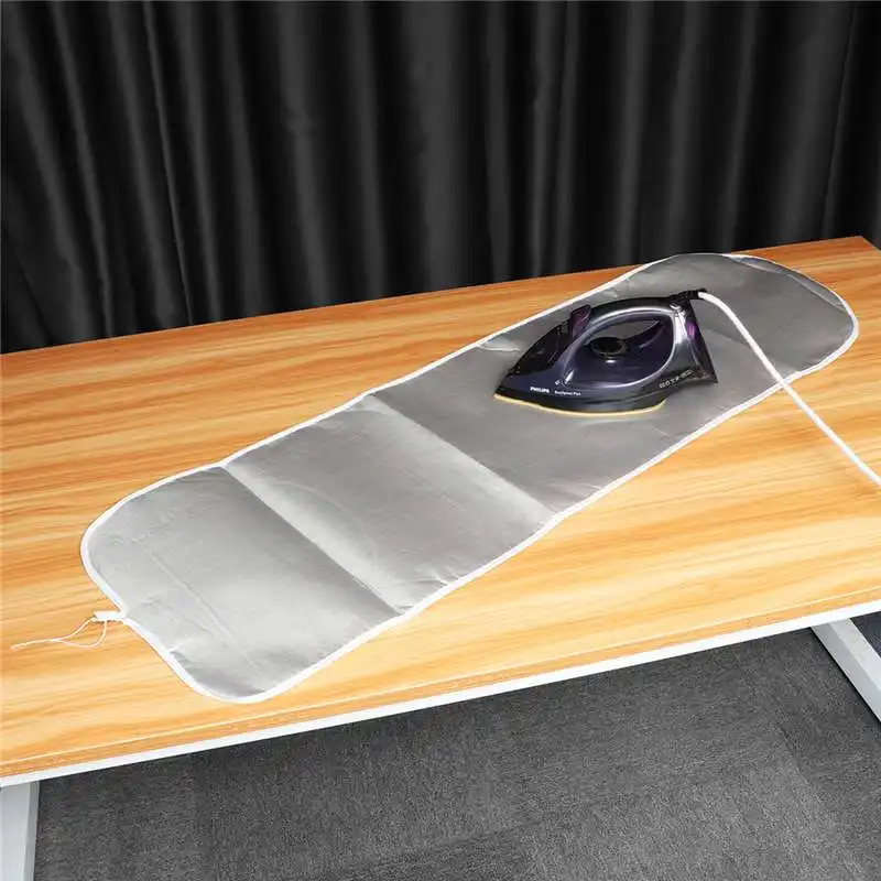 

120*37cm / 130*50cm / 140*50cm Universal Silver Coated Ironing Board Cover 4mm Pad Thick Reflect Heat Ironing Board Cover New