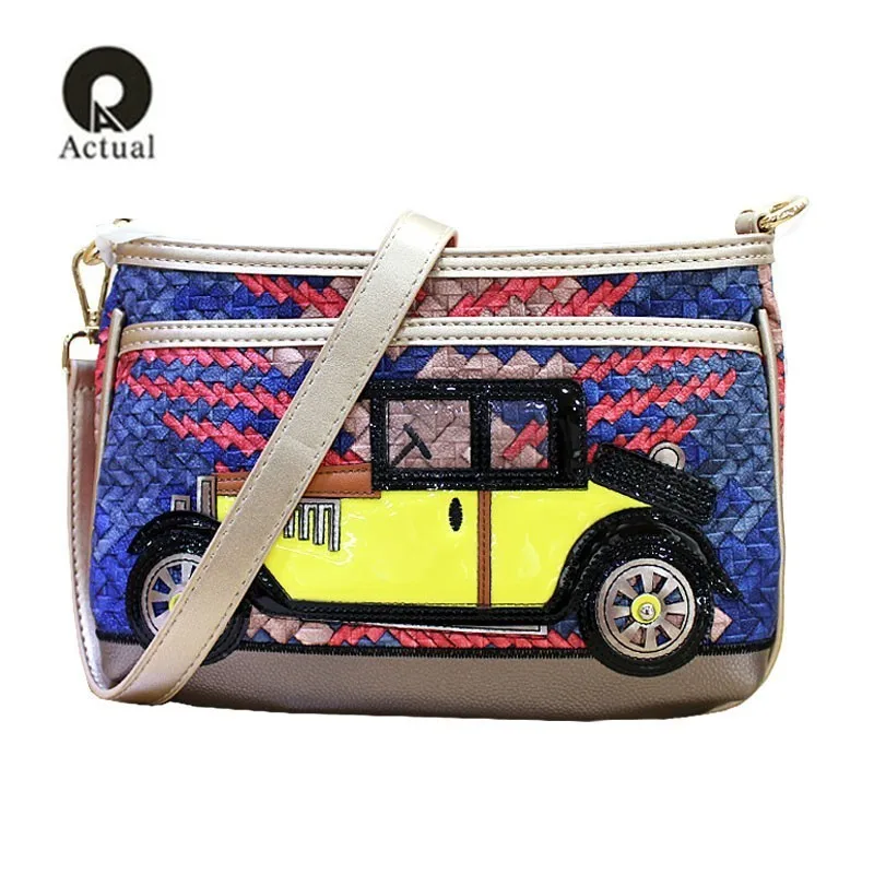 

2019 Woman Trend Exquisite Embroidery Vehicle Pattern Small Square Package All-match Paragraph Single Shoulder Satchel Package