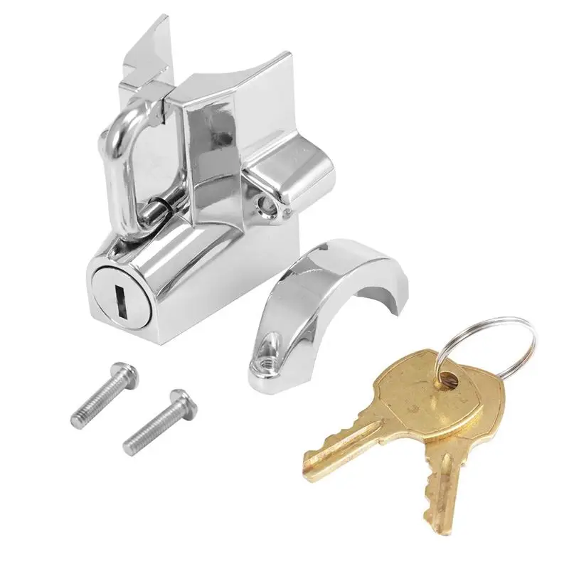 New Chrome 7/8inch to 1 1/4inch Bikers Choice Motorcycle Helmet Lock - 492970