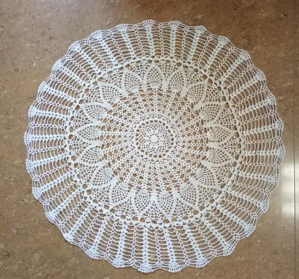 

Hot Round Lace Cotton Crochet TaMulticolorble Cloth Towel Handmade Christmas Wedding Decor Characteristic White Party