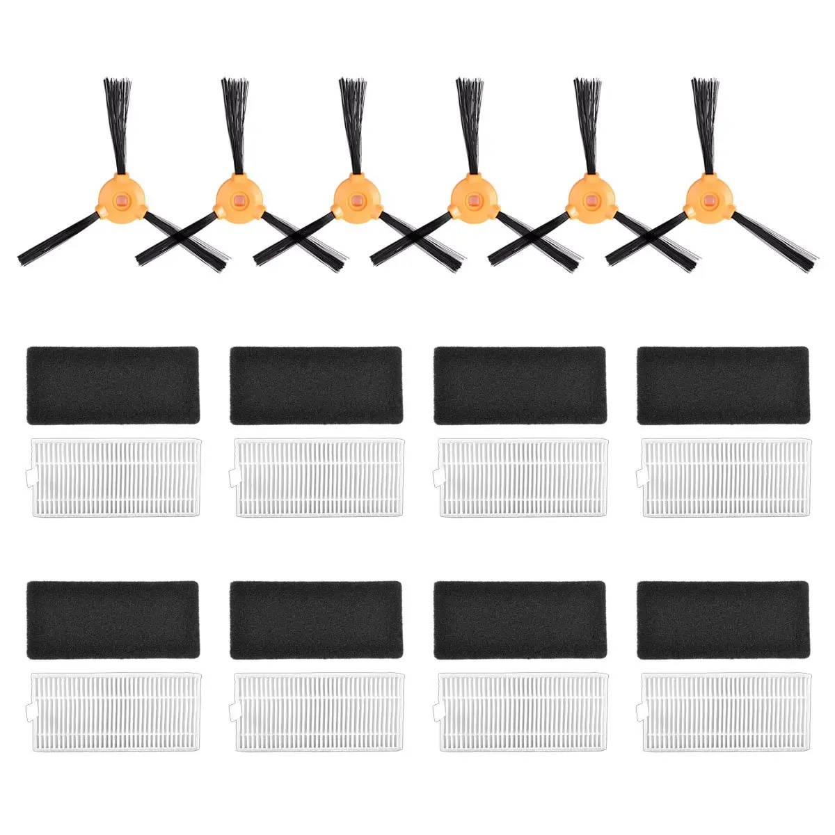 

Replacement Parts Accessories Compatible With Ecovacs Deebot N79 N79S Robotic Vacuum, - 8 Set Filters + 6 Side Brushes