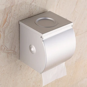 

Aluminum Wall Mounted Waterproof Bathroom Toilet Paper Holder Roll Tissue Box With Ashtray Hotel Restaurant Paper Tissue Rack