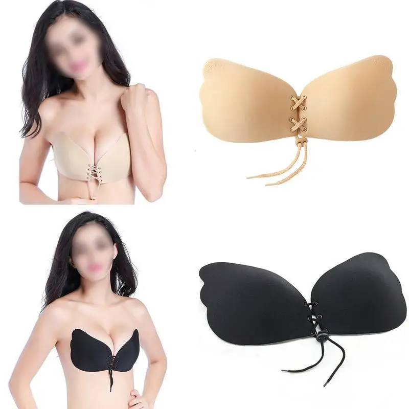 

Sexy Backless Strapless Silicone Bra Stickers Invisible Breast Lifting Transparent Nipple Adhesive Lingerie Bikini Push Up Pads