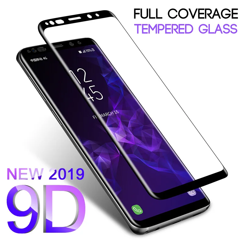 9D Full Curved Tempered Glass For Samsung Galaxy S8 S9 Plus Note 8 9 Screen Protector For Samsung S6 S7 Edge S8 Protective Glass