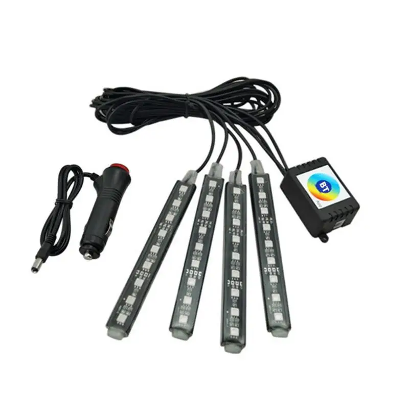 DC 12V SMD5050 RGB LED Гибкий свет Водонепроницаемый Автомобильный интерьер Footwell