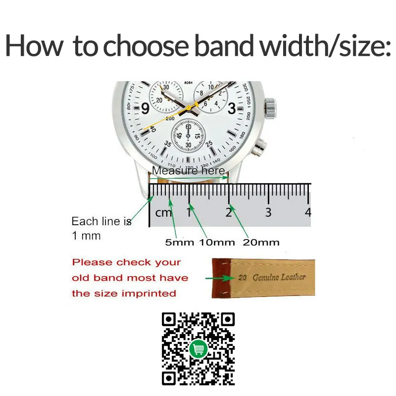 Italian Cowhide Watchbands Top Layer Leather Watch Strap Pin Buckle 18mm 20mm Straps  Leather Stainless Steel Silver Rose Buckle