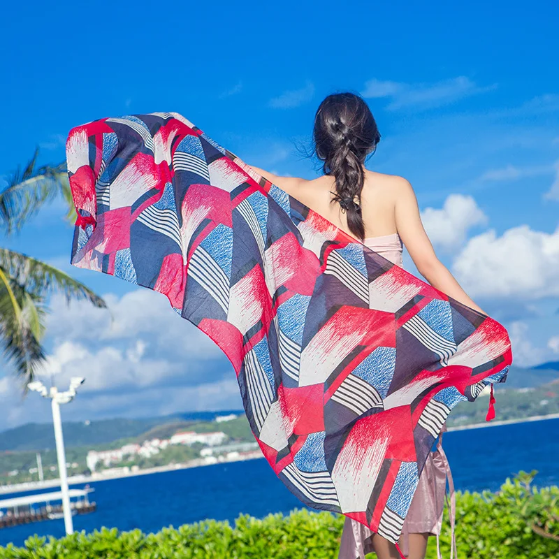 

LEAYH Brand Large Air Conditioning Shawls Fashion Tourism Scarf Wraps Women Travel Sunscreen Scarves Beach Towels 180*90cm