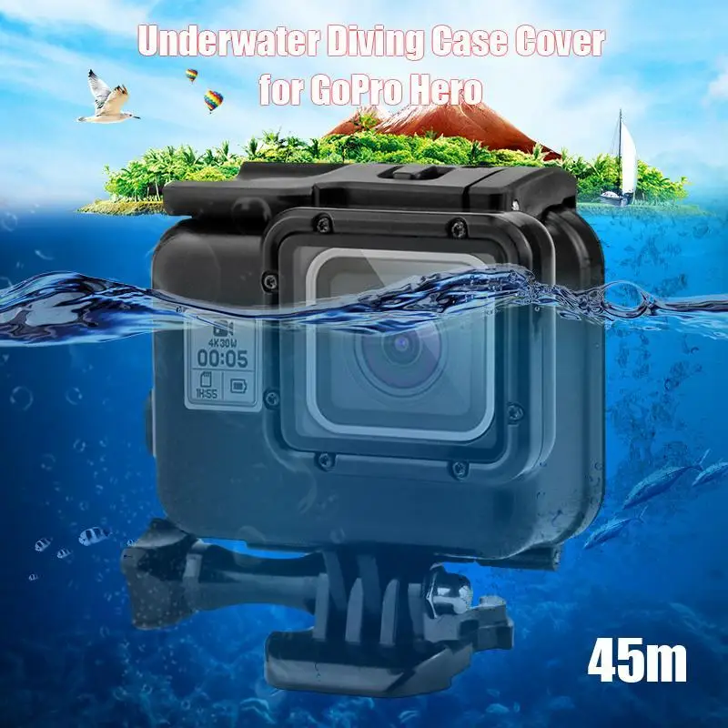 Black 45m Waterproof Underwater Diving Case Cover Waterproof Housing Case for GoPro Hero 7 6 5 Black 45m Waterproof Underwater Diving Case Cover Waterproof Housing Case for GoPro Hero 7 6 5