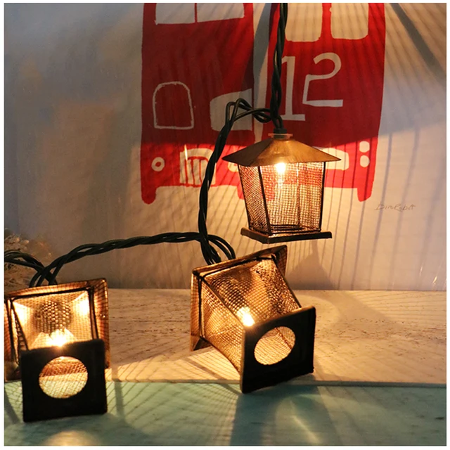 Us 9 52 40 Off 1 5m 3m Retro Metal House String Lights Warm White Waterproof Outdoor Backyard Garden 5e In Holiday Lighting From