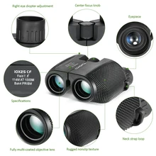

10x25 Compact Binocular High Powered Outdoor Sports Binocular Telescope Pocket Scope for Birdwatching Concert Travel Kids Gift