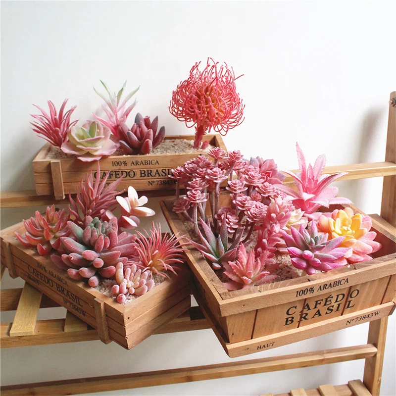 

Sale Red Artificial Home DIY Aloe Cactus Succulent Faux Plants Garden home accessories Decoration