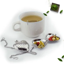 Ситечко; 304 нержавеющая сталь; портативный; фильтр; мешок; шар; заваривание чая; для заваривание чая; в форме сердца; цепь, 1 шт