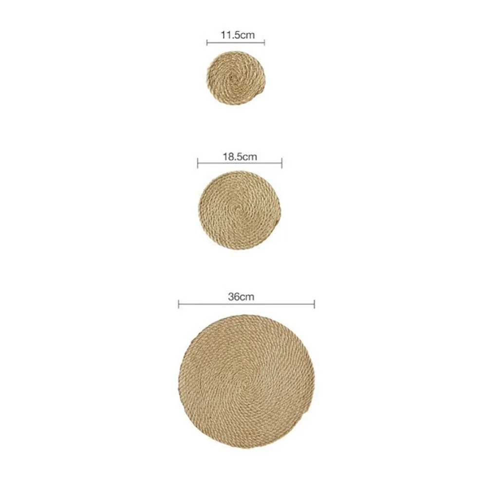 1pc Placemat Pad Coasters Kitchen Table Mats For Dining Table Tableware Pad Hand-made Cotton Rope Woven Bowl Coaster Mat 1pc Placemat Pad Coasters Kitchen Table Mats For Dining Table Tableware Pad Hand-made Cotton Rope Woven Bowl Coaster Mat